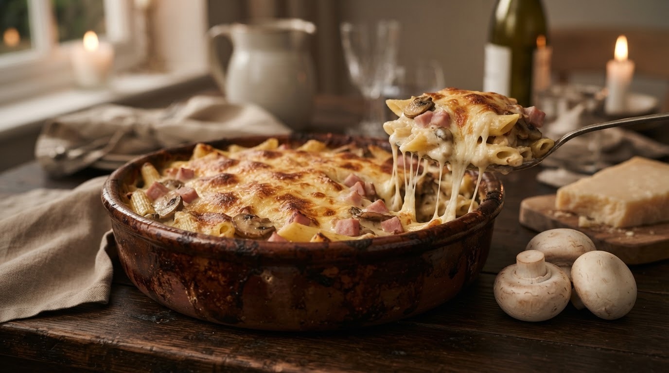 Ovenpasta met ham en kaas