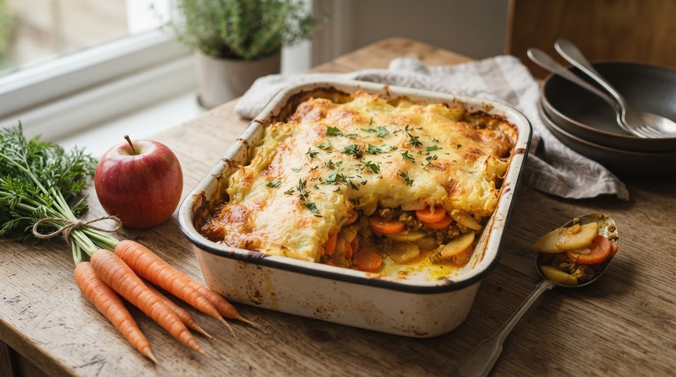 Ovenschotel met bospeen en appel