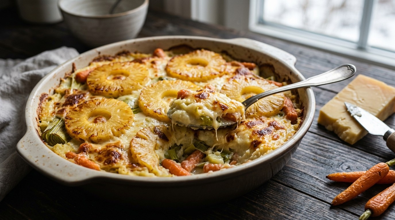 Ovenschotel met Prei en Ananas