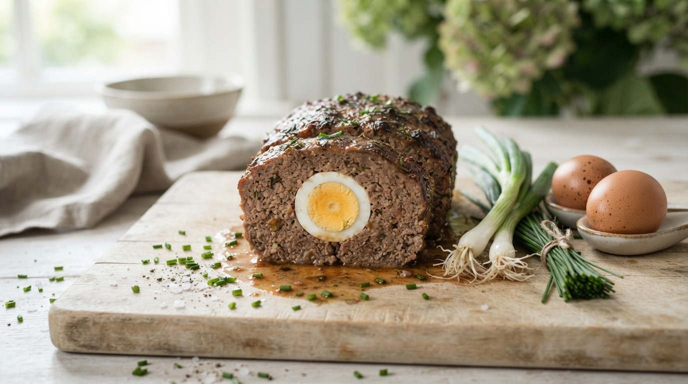 Paas-gehaktbrood met verstopt ei