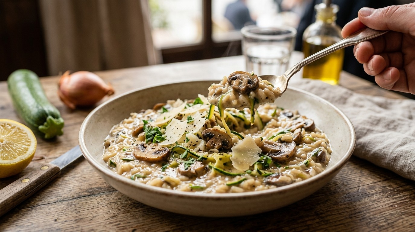 Paddestoelen-Boursinrisotto