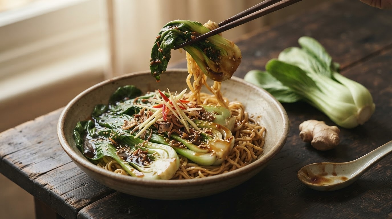 Paksoi met oestersaus