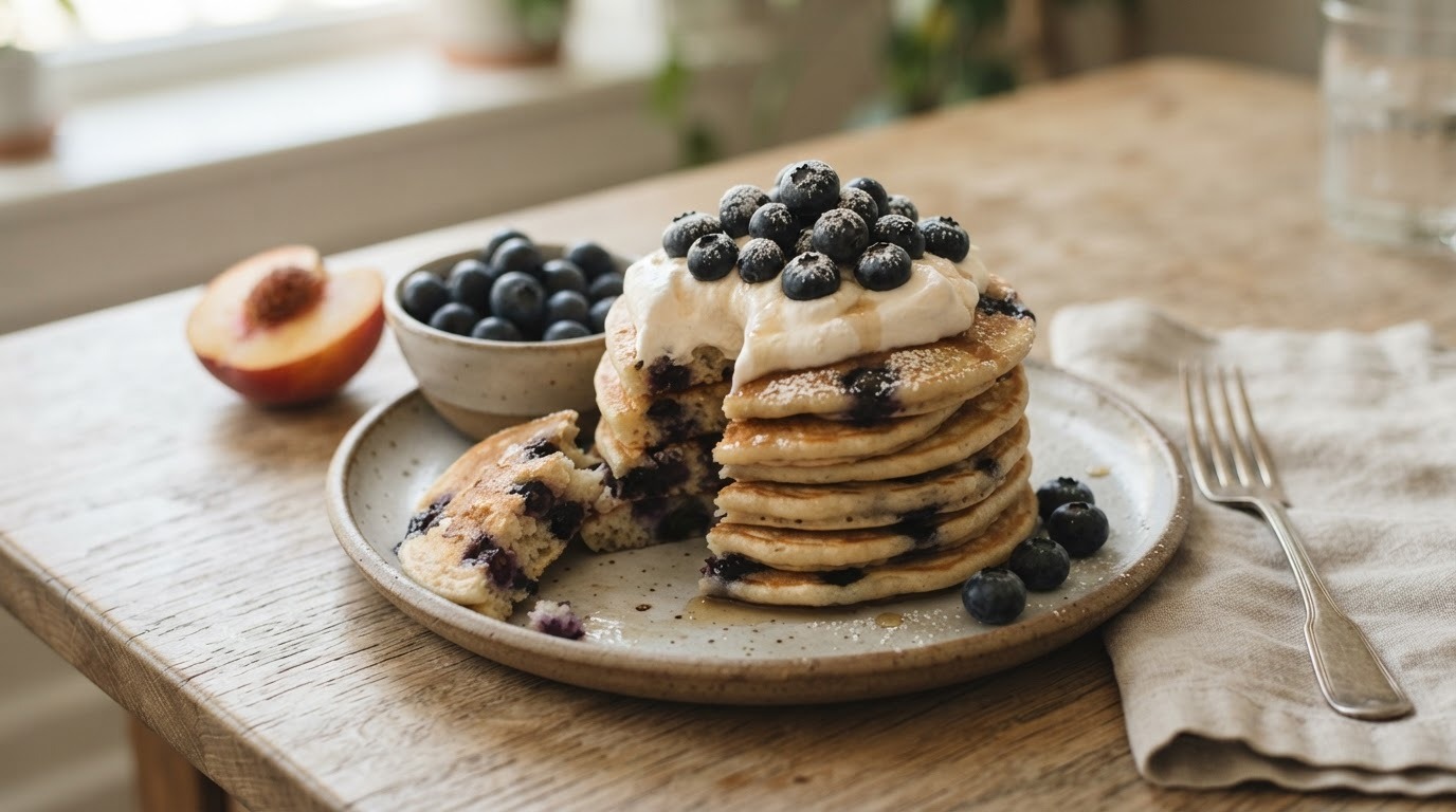 Pannenkoekjes met bosbessen