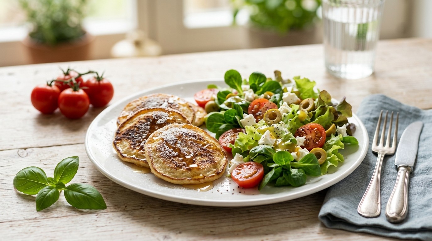 Pannenkoekjes met voorjaarssalade