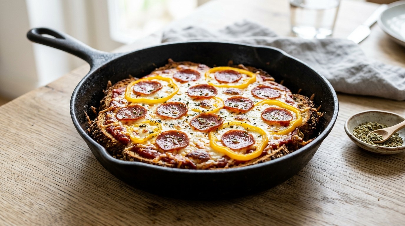 Panpizza met Paprika en Salami