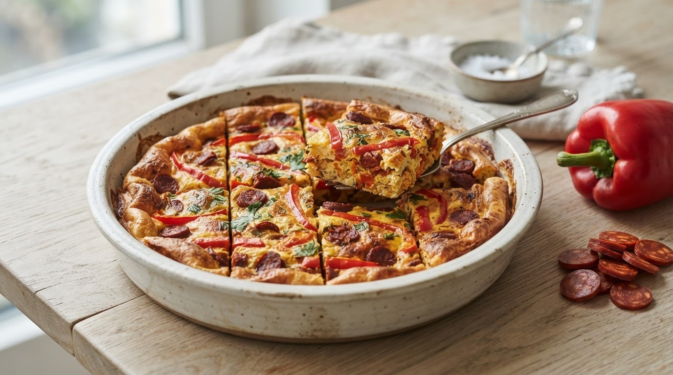 Paprika-omelet uit de oven