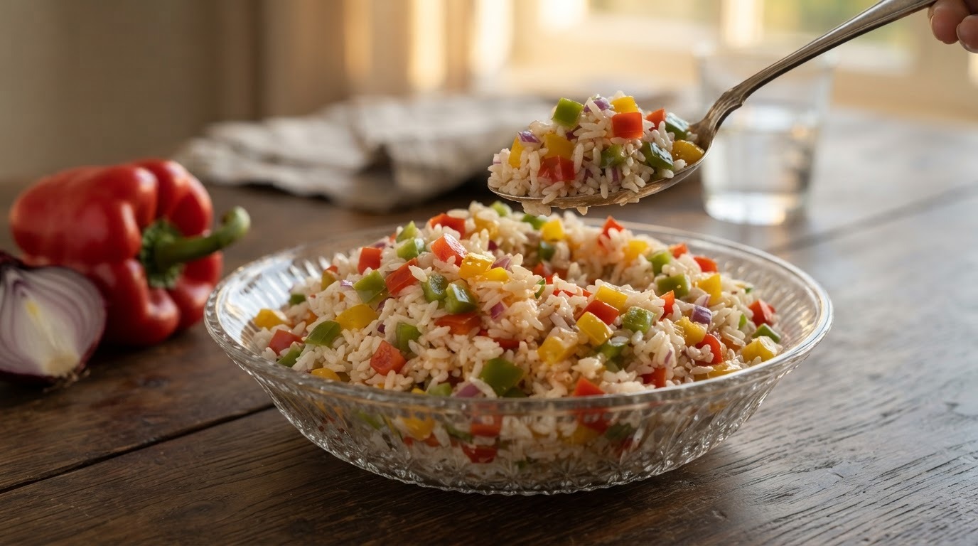 Paprika-rijstsalade