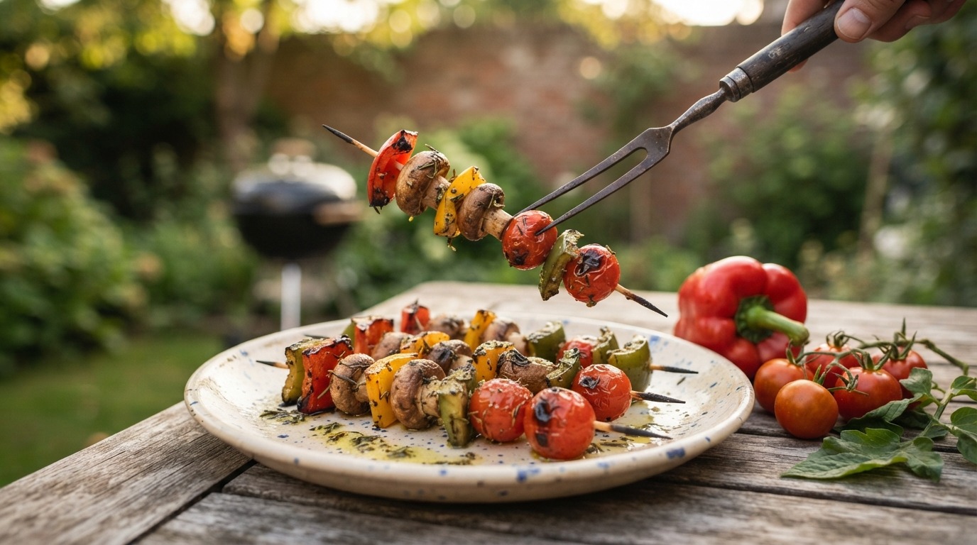 Paprika spiesjes voor op de BBQ