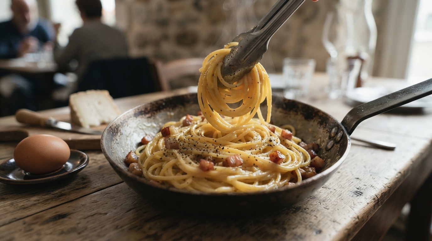 Pasta carbonara de enige echte uit Rome