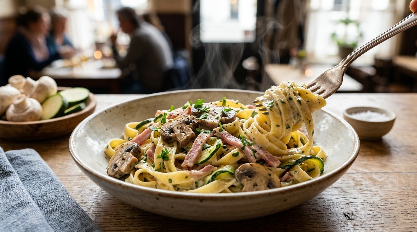 Pasta in Roomsaus