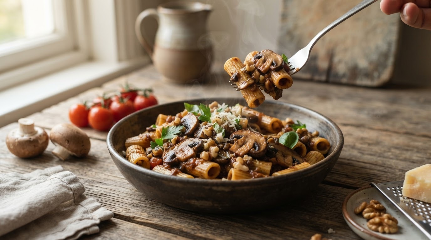 Pasta met champignons
