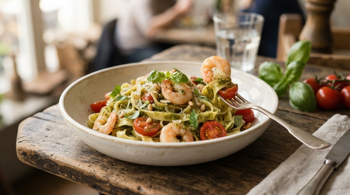 Pasta met garnalen