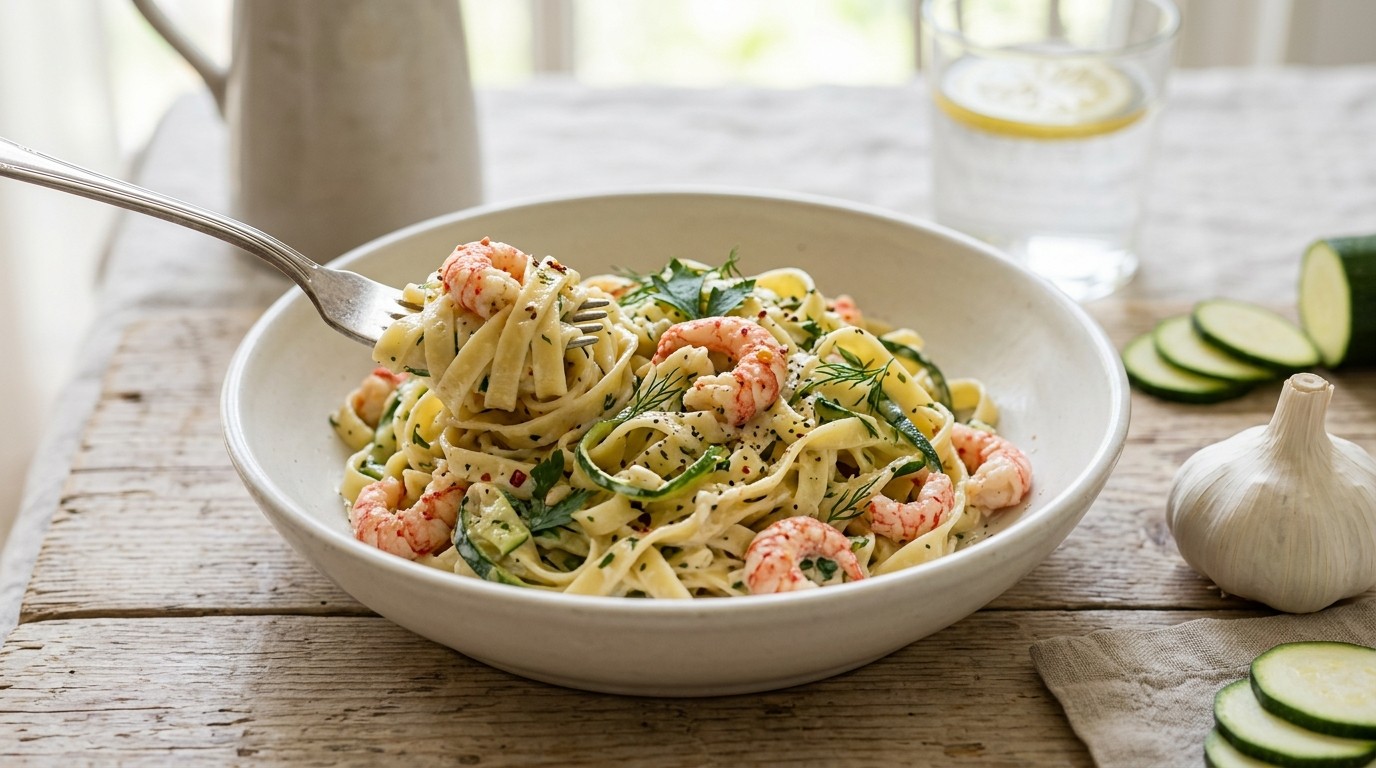 Pasta met rivierkreeftjes