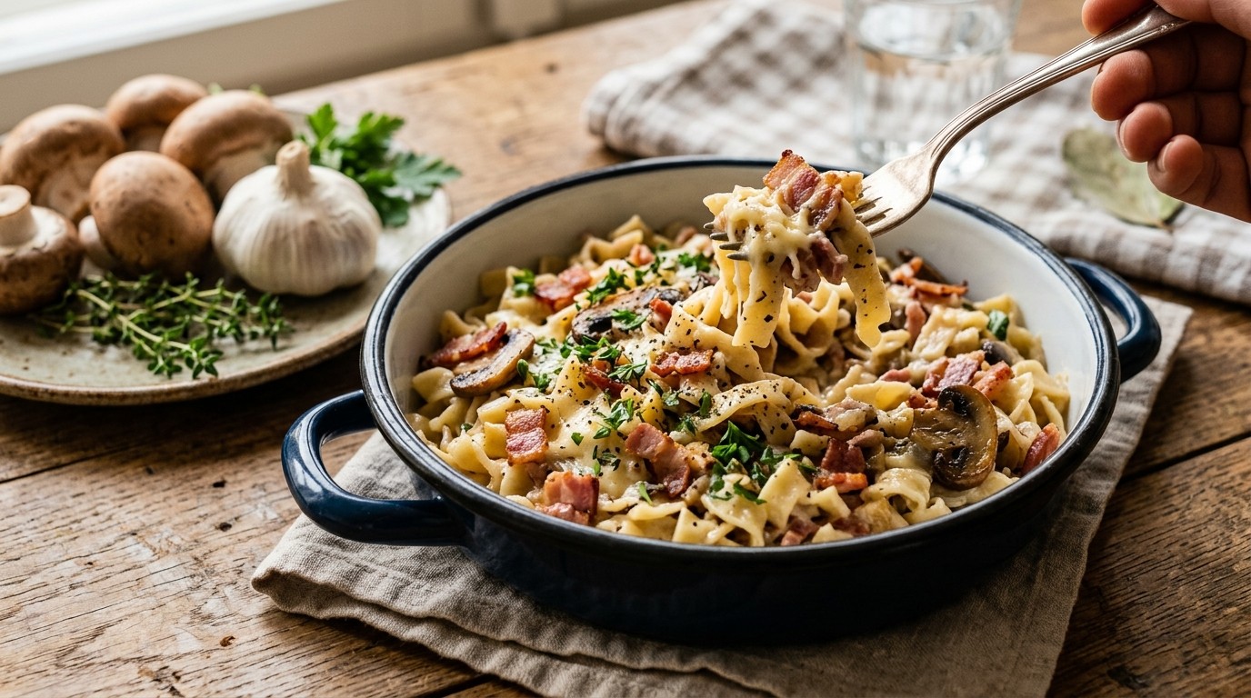 Pasta met spek