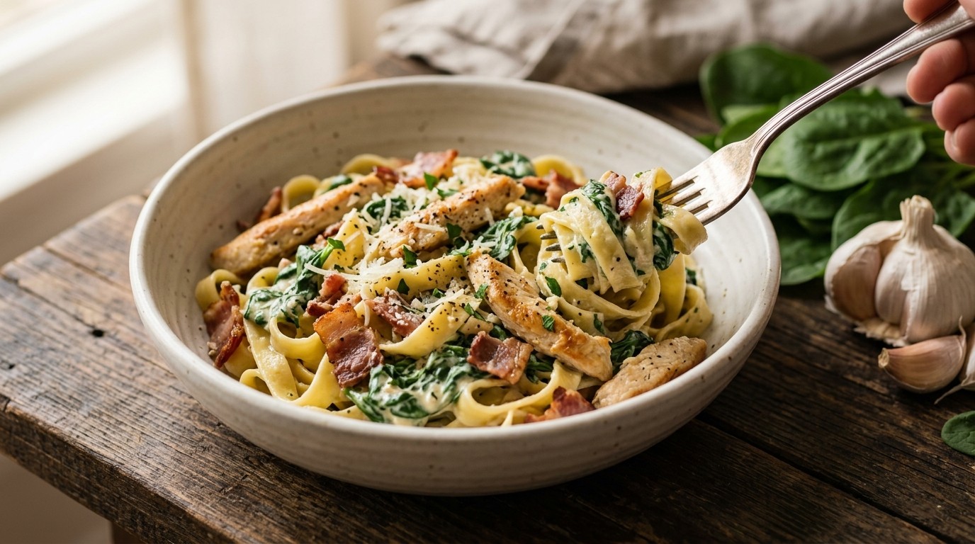 Pasta met spinazie