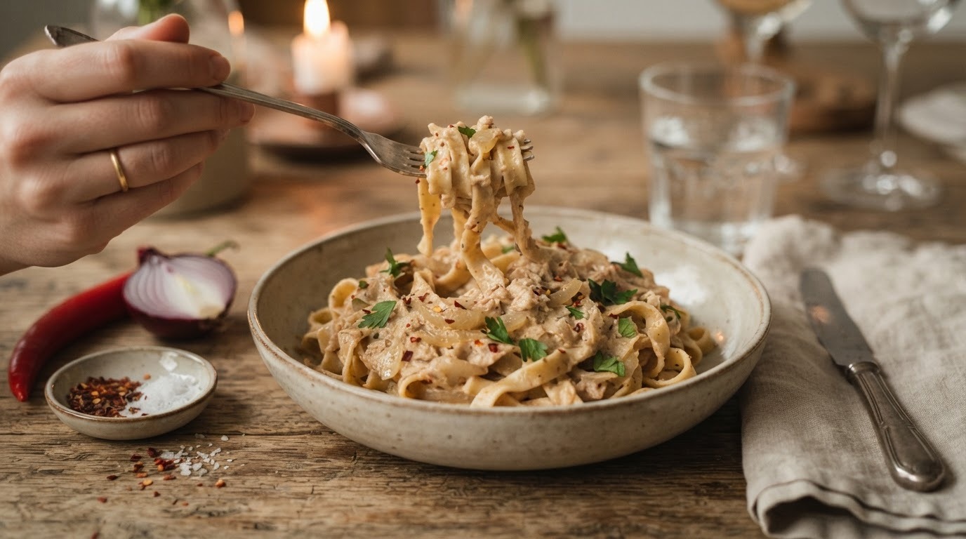 Pasta met tonijnsaus