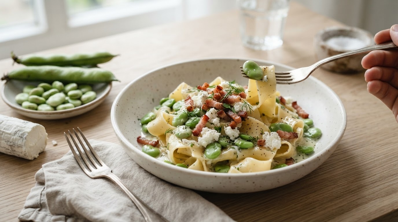 Pasta met Tuinbonen