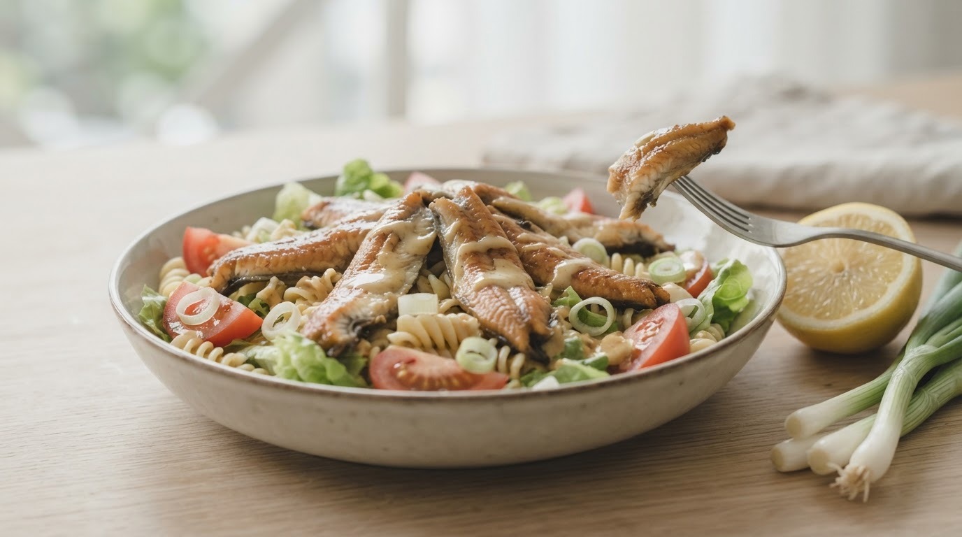 Pastasalade met paling