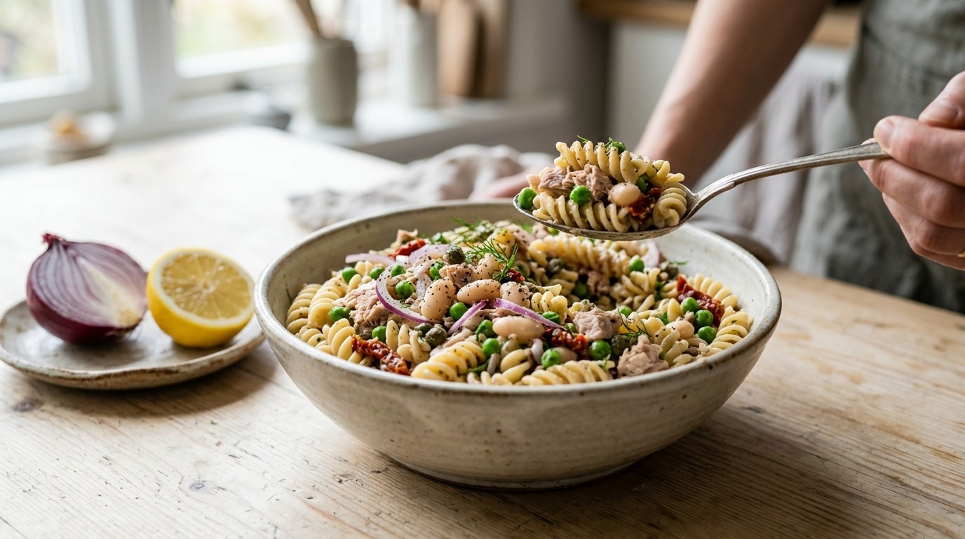 Pastasalade met Tonijn en Bonen