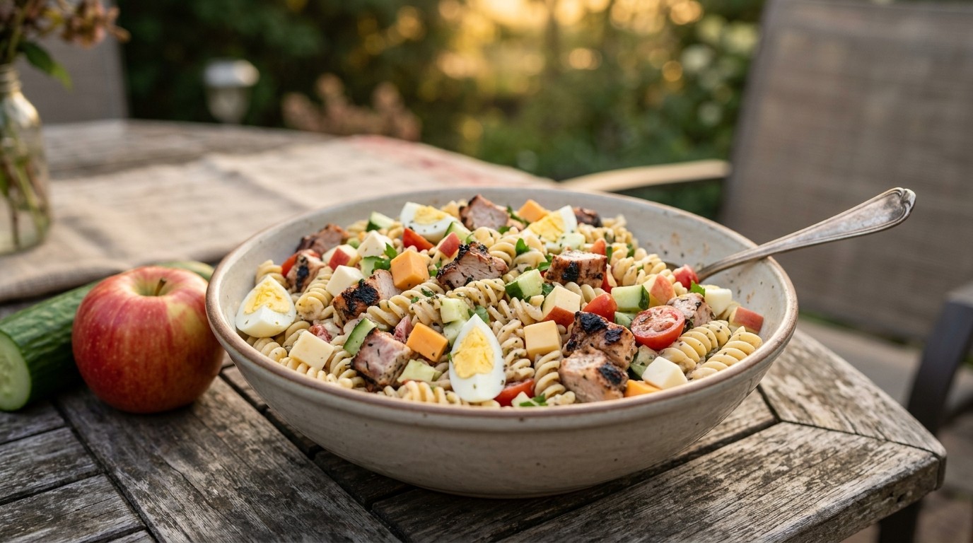 Pastasalade van Restjes BBQ-vlees