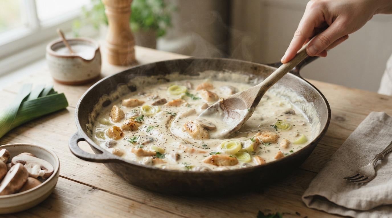 Pastasaus met kipfilet