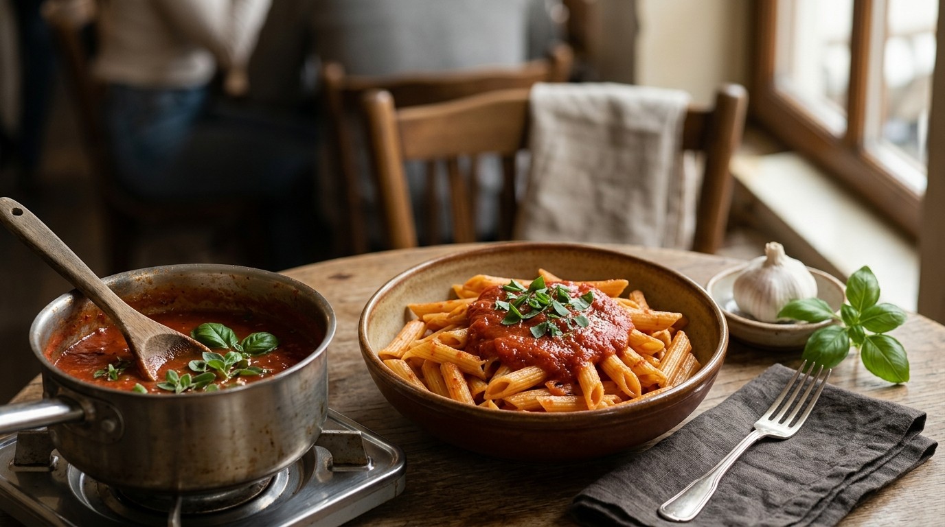 Pastasaus met Tomaat en Kruiden