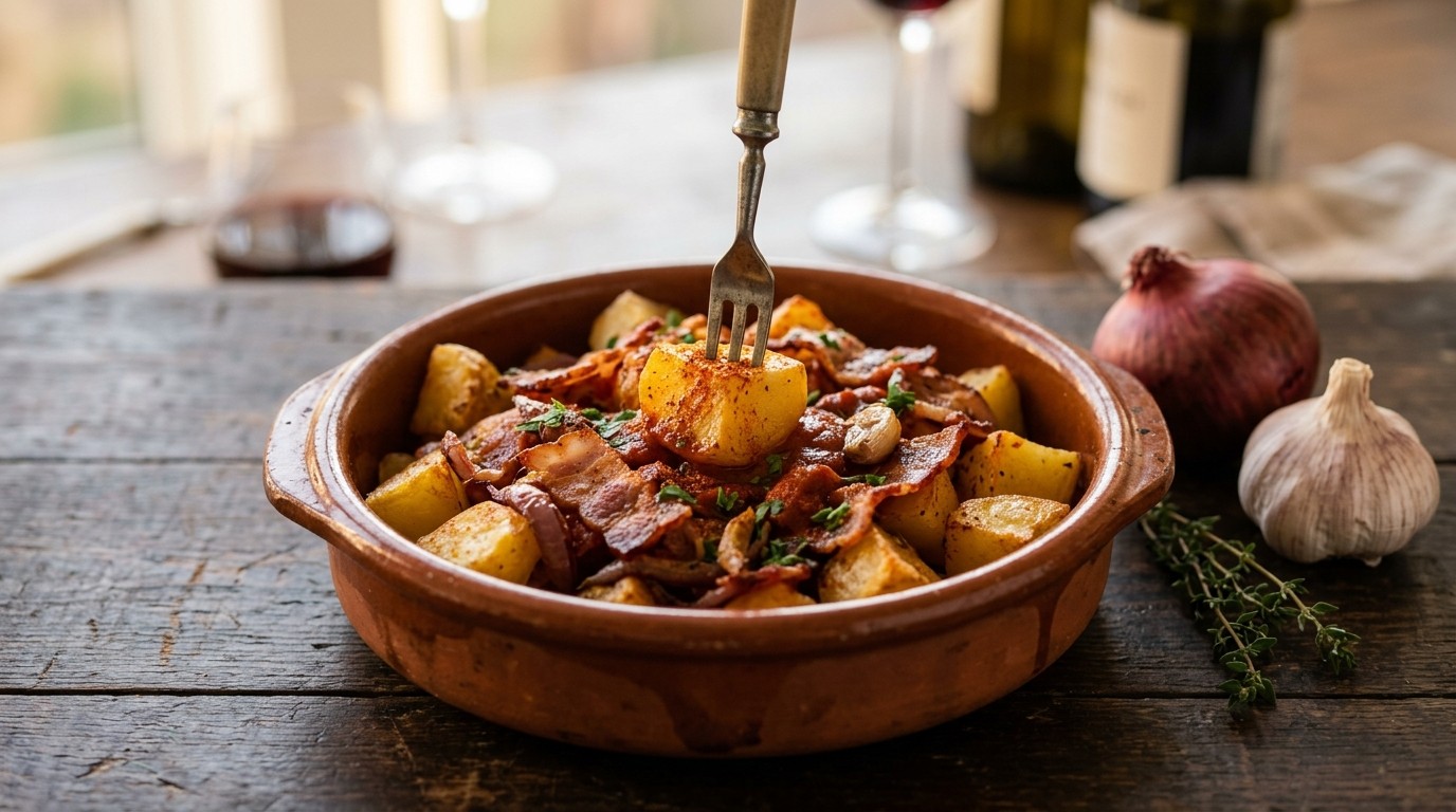 Patatos bravos met bacon