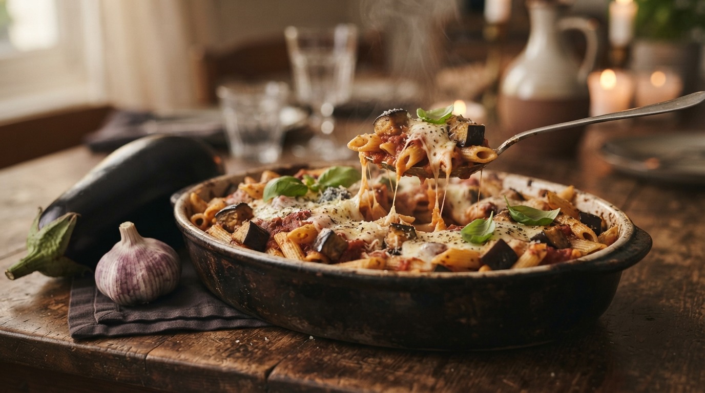 Penne met Aubergine