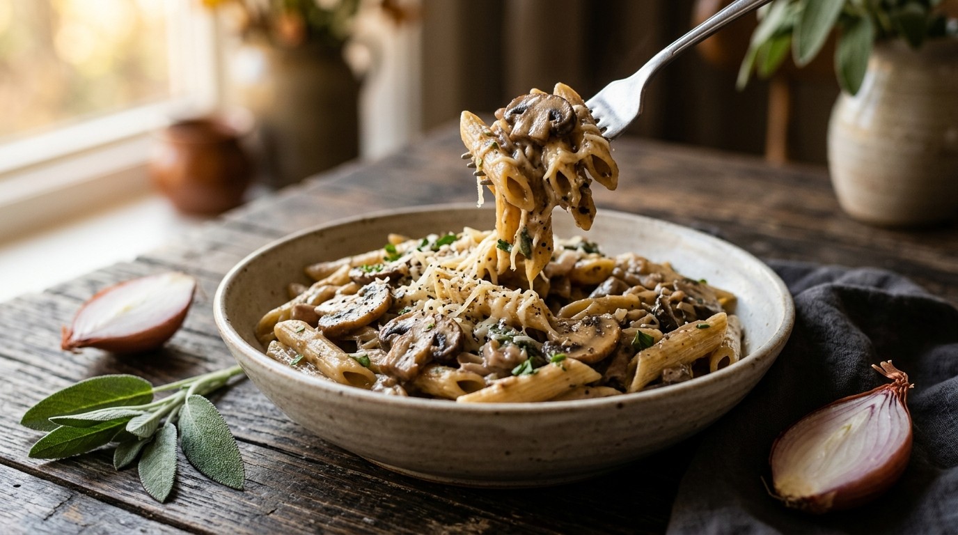 Penne met champignonsaus