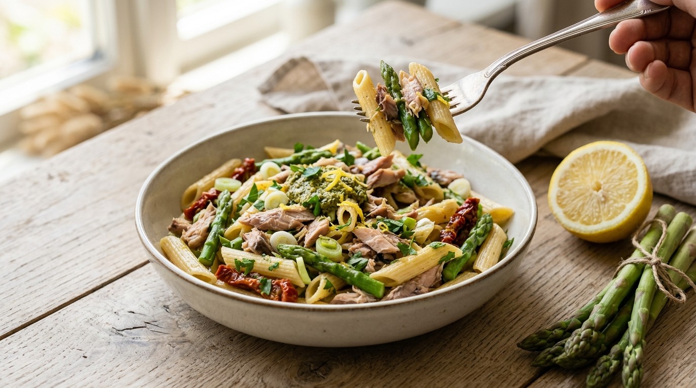 Penne met makreel