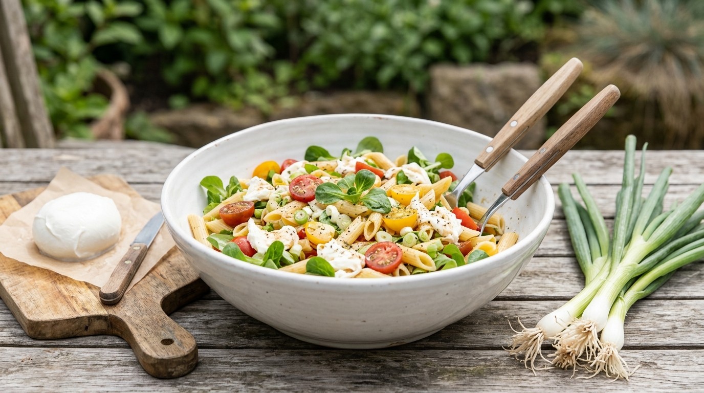 Pennesalade met cherrytomaatjes