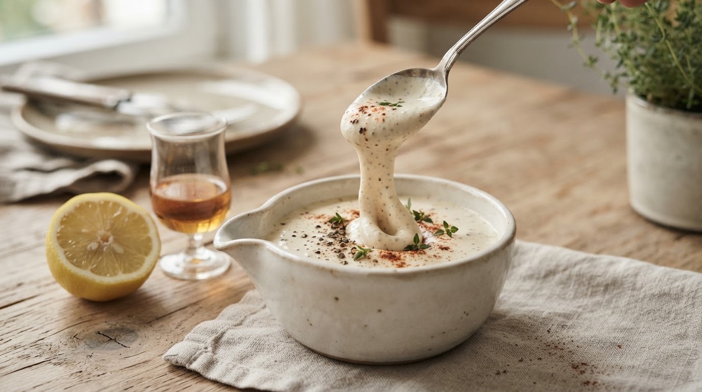 Peper-kwarksaus met cognac