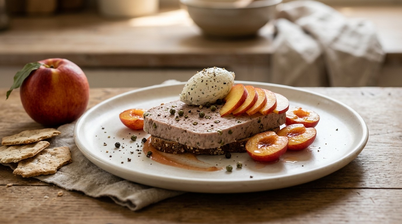 Peperroompaté met nectarine