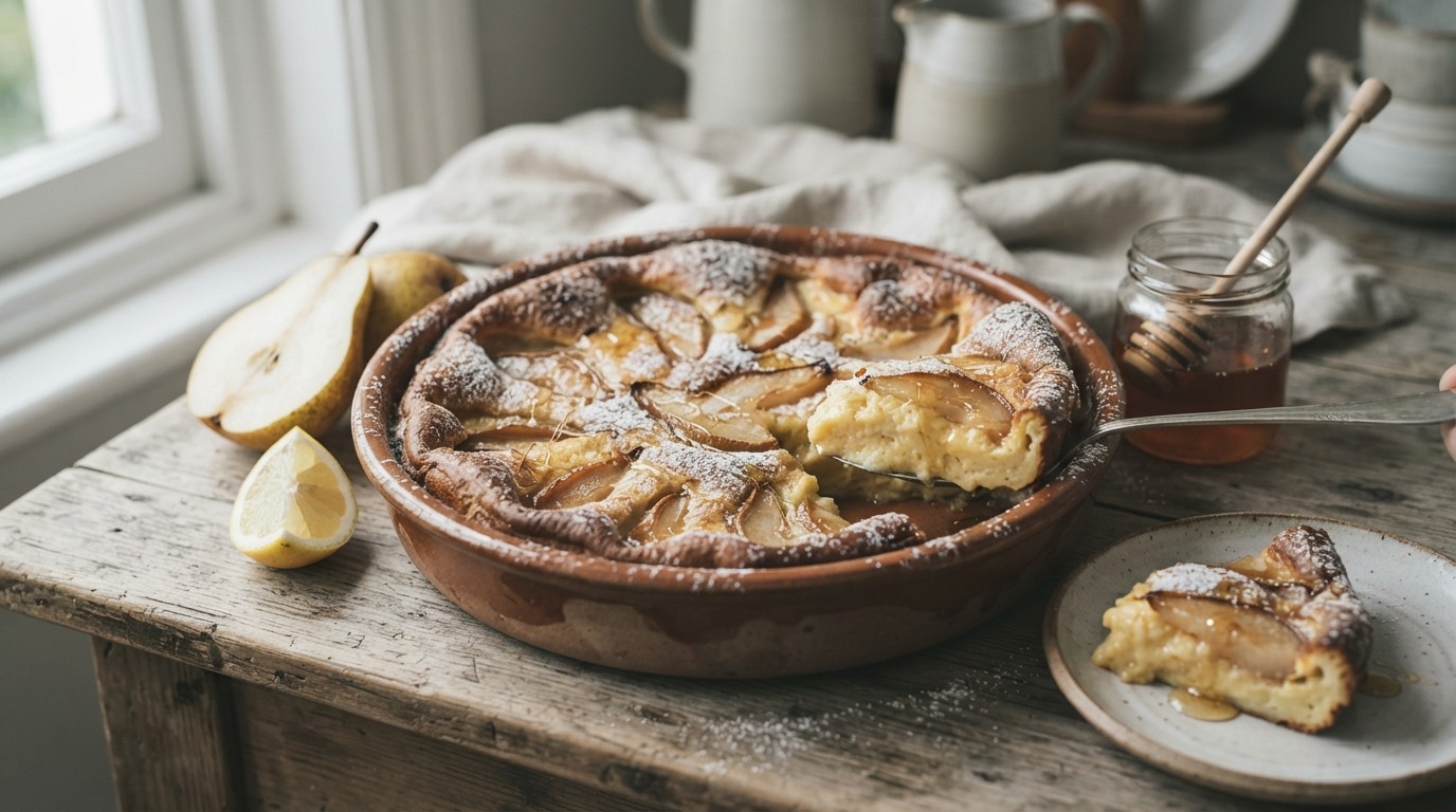 Perenclafoutis met honing