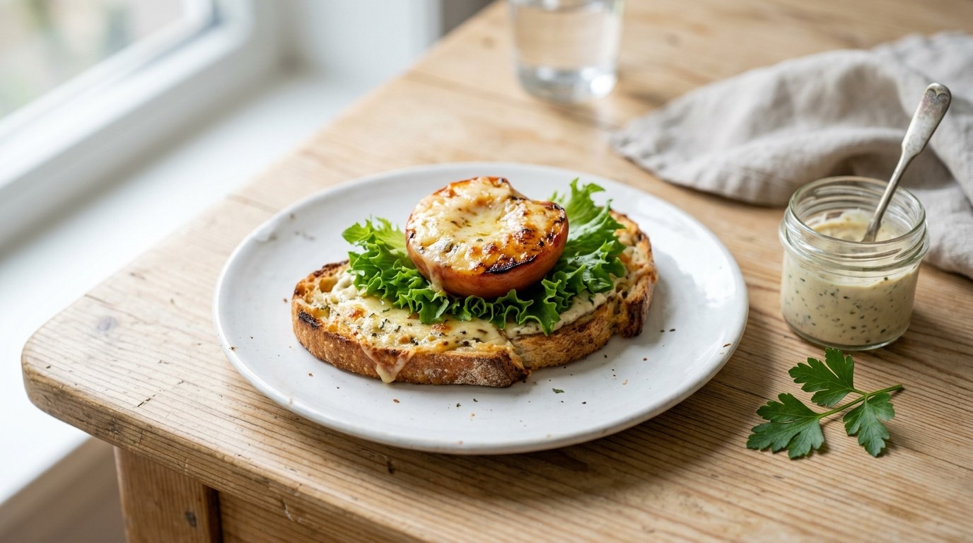 Perziktoast met Kaas