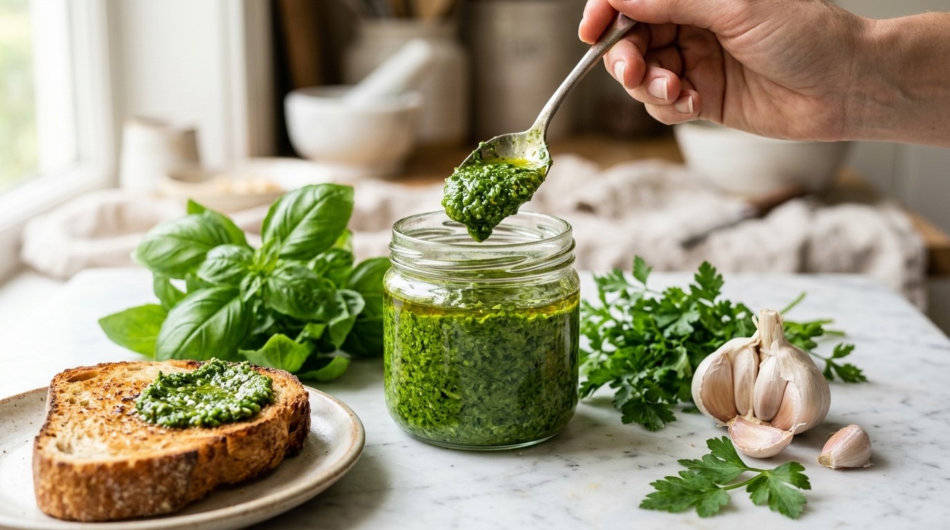 Peterselie-kervelpesto