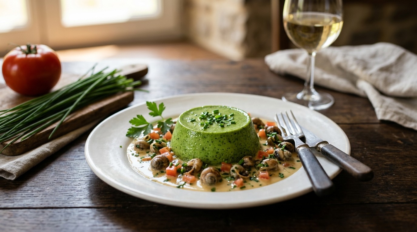 Peterselieflan met Naamse Segreinslakjes
