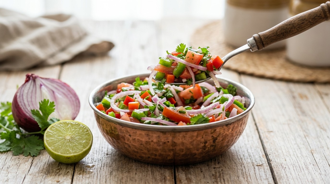 Piaz Kachumbar (Uiensalade)