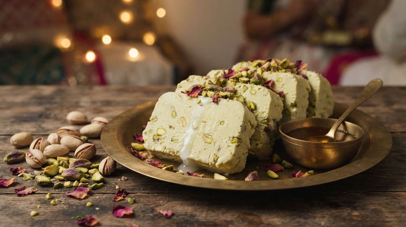 Pista kulfi (Roomijs met pistaches)
