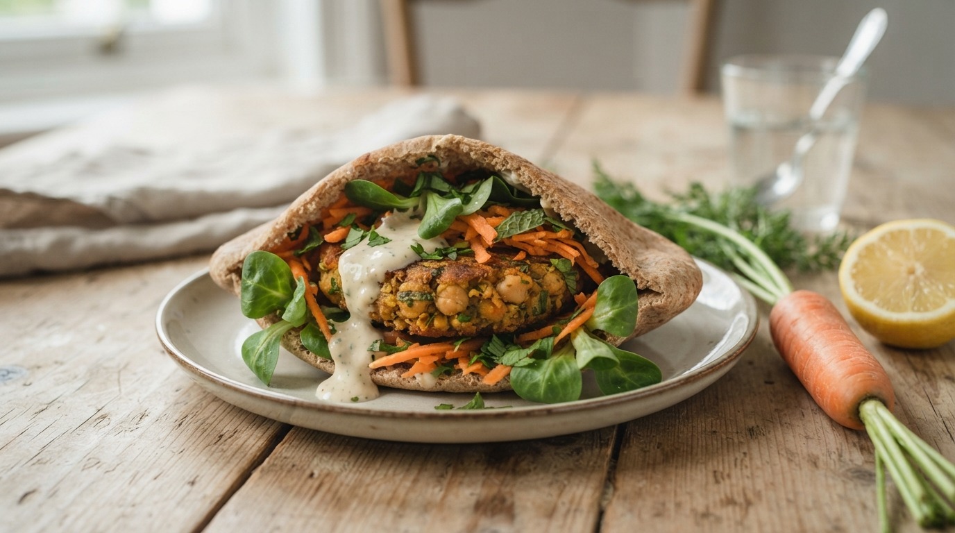 Pita met groenteburgers