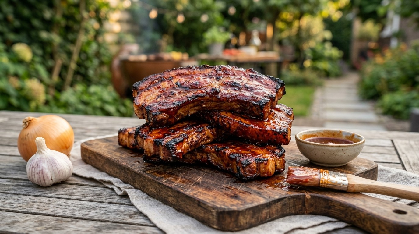 Pittig-zoete speklapjes van de BBQ