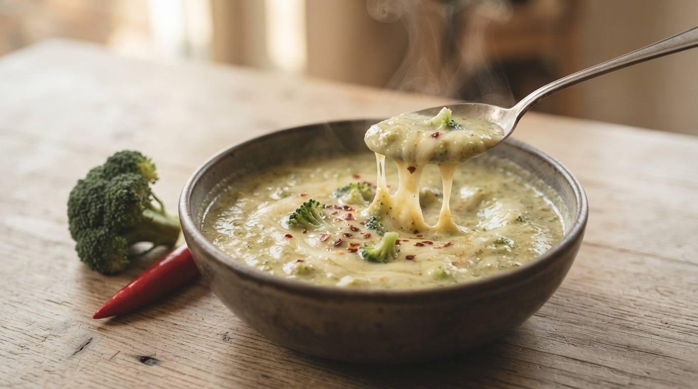 Pittige broccoli-kaassoep
