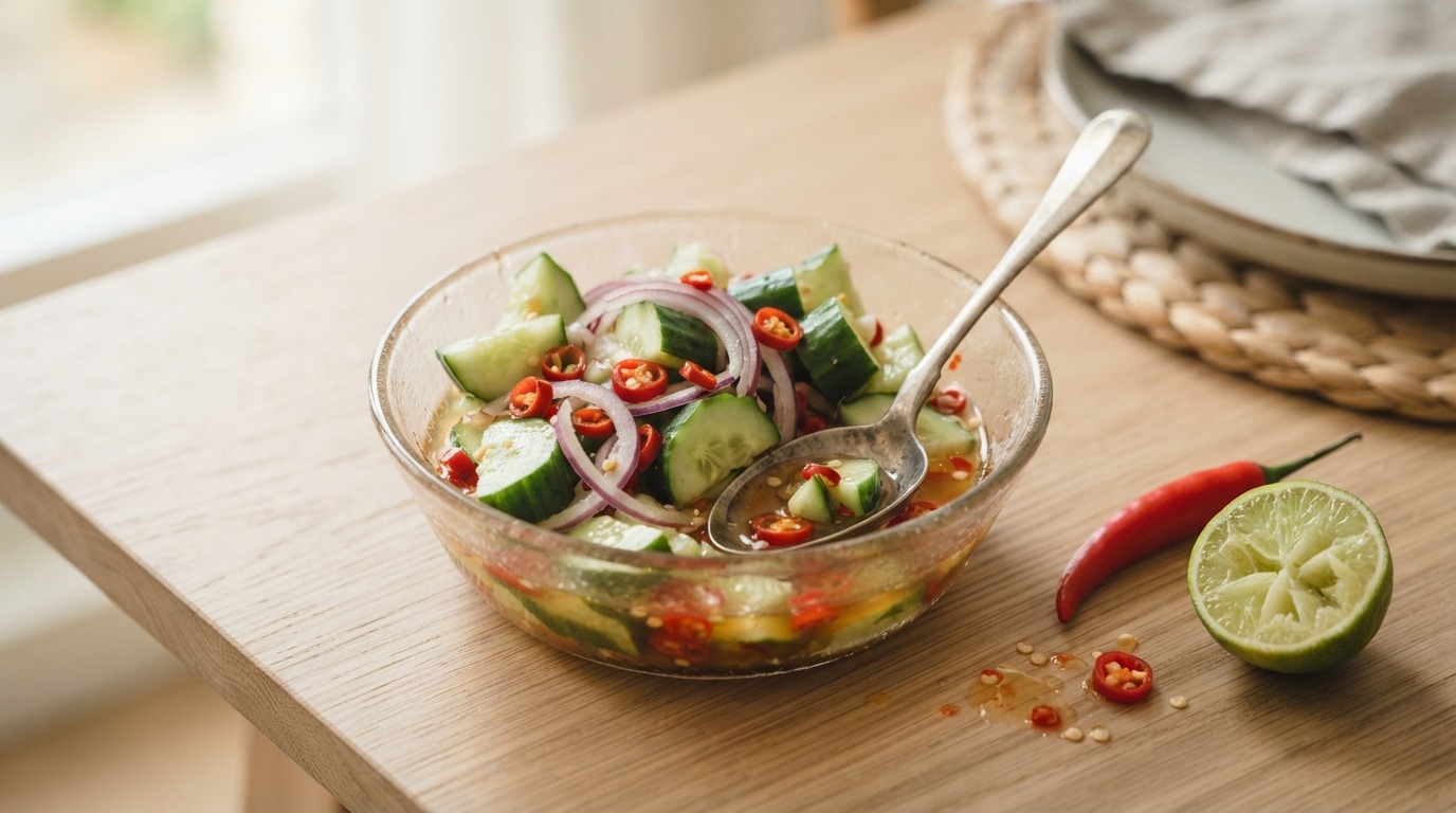 Pittige komkommersalade