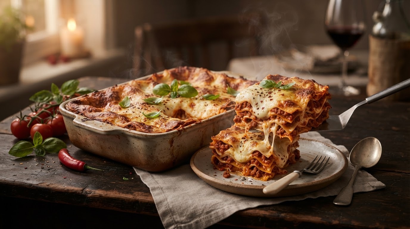 Pittige lasagne met béchamelsaus