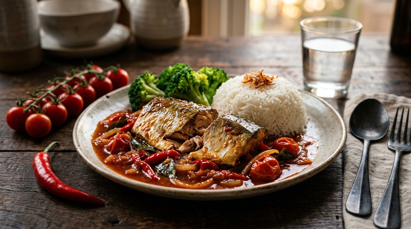 Pittige Makreel in Tomatensaus
