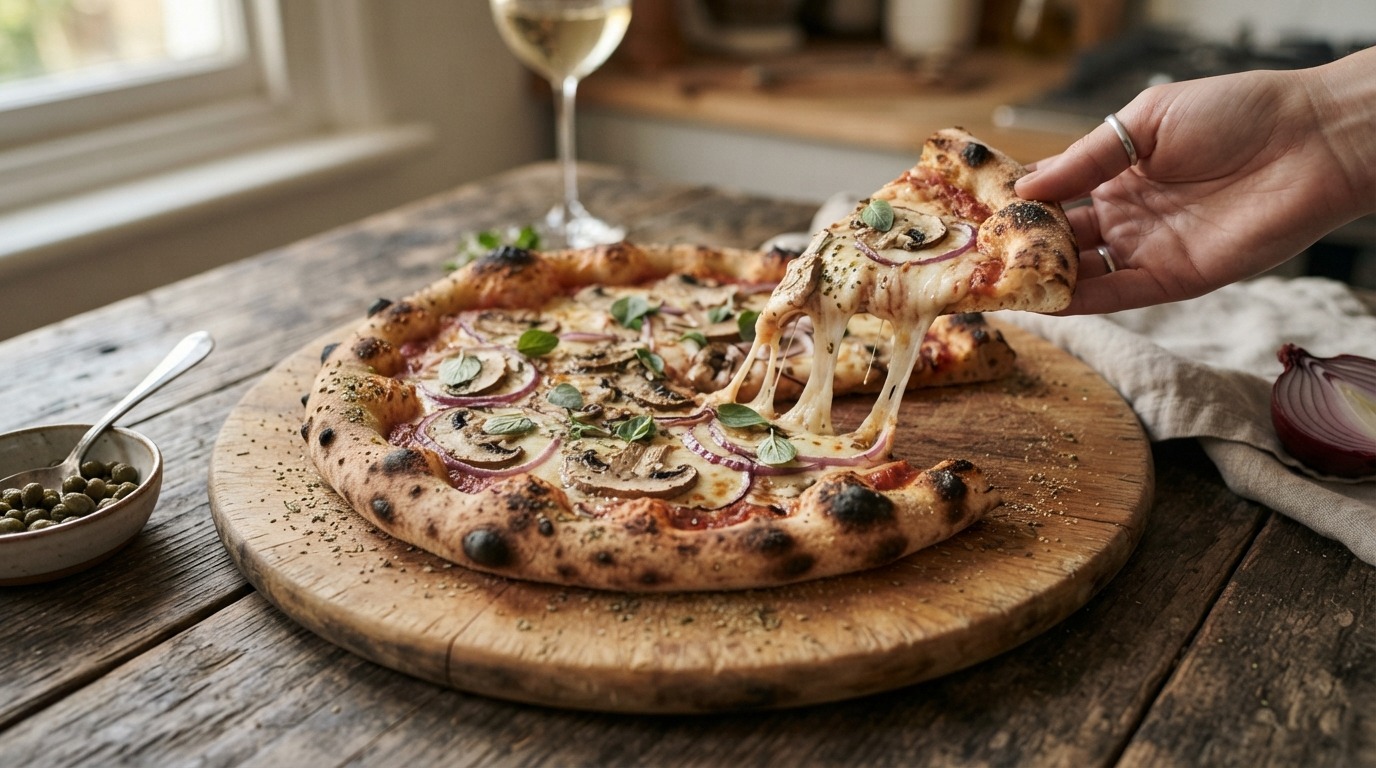Pizza met champignons