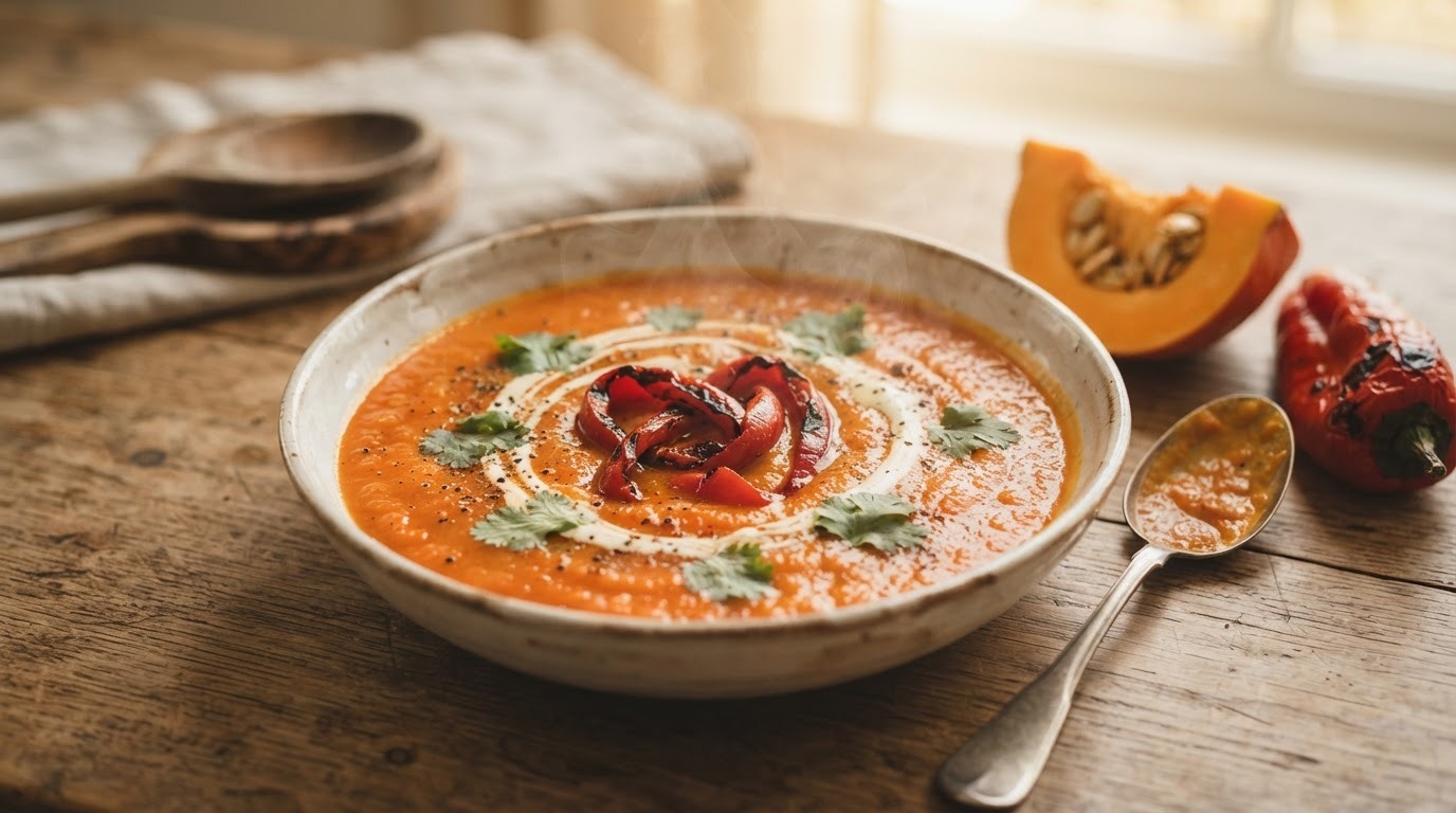 Pompoensoep met paprika