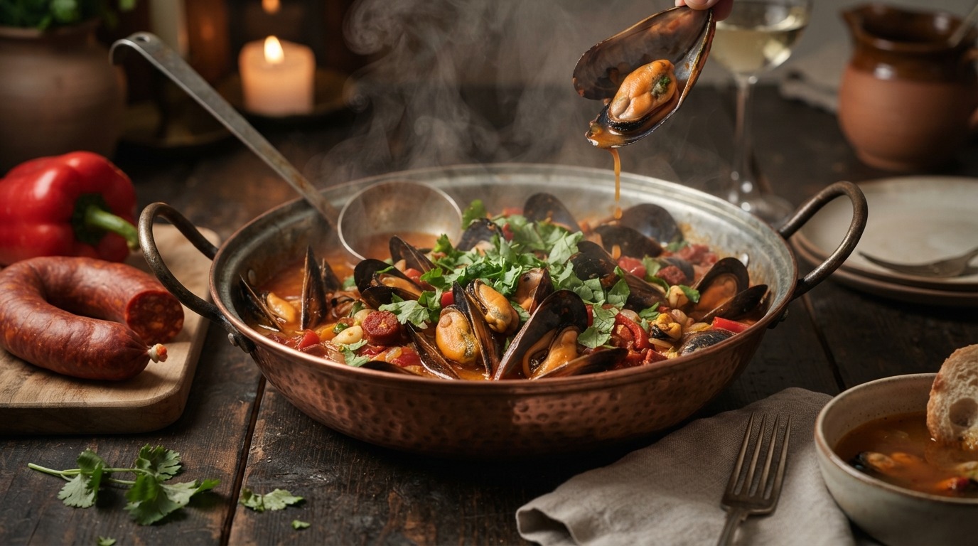 Portugese mosselen (cataplana)