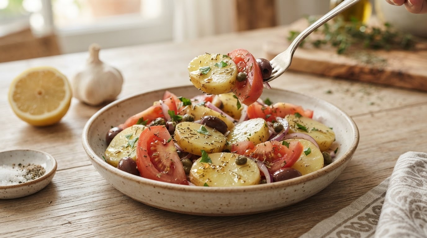 Provencaalse aardappel-tomatensalade