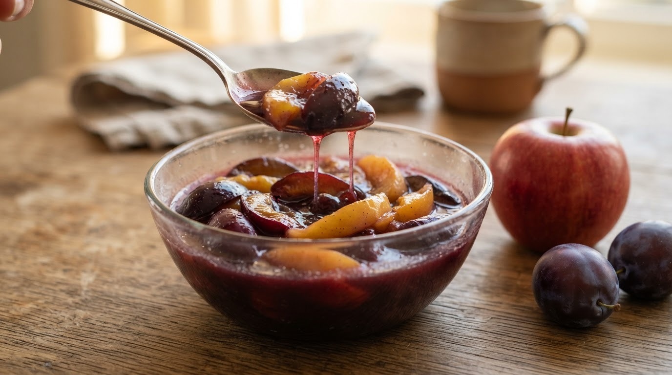 Pruimen-appelcompote